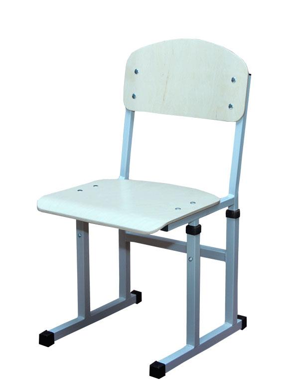 Стілець полозковий на металевій квадратній трубі, регулюється на ростові групи №4-6,АЛМАНТ, 380х430х740-820 мм.